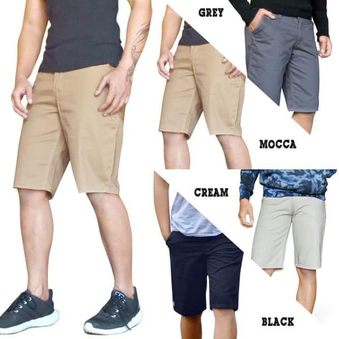 XKRW CELANA PENDEK HITAM ABU CHINO ZARA MAN / CELANA CHINOS | CARGO SLIMFIT BPX0