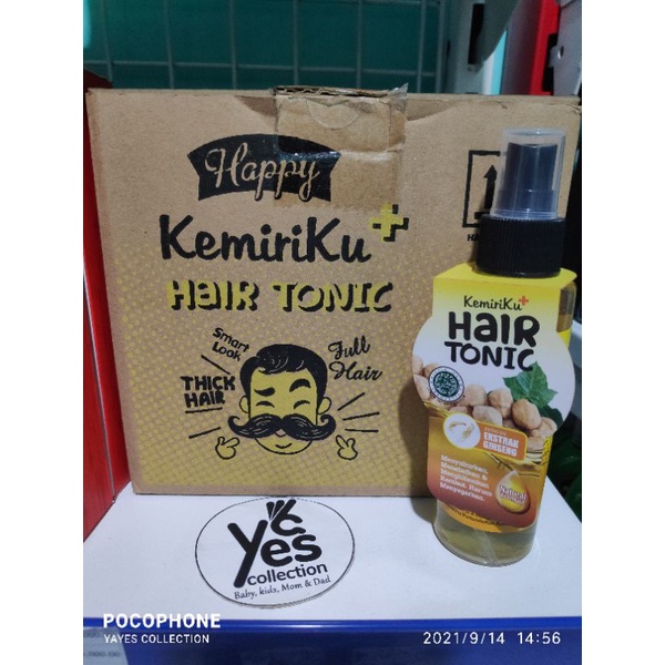 Hair Tonic Kemiriku 125 ml Spray Klimis Pomade 80g menyuburkan Hitam Tebal Rambut Happy Kemiri Thicker fuller Hair Men