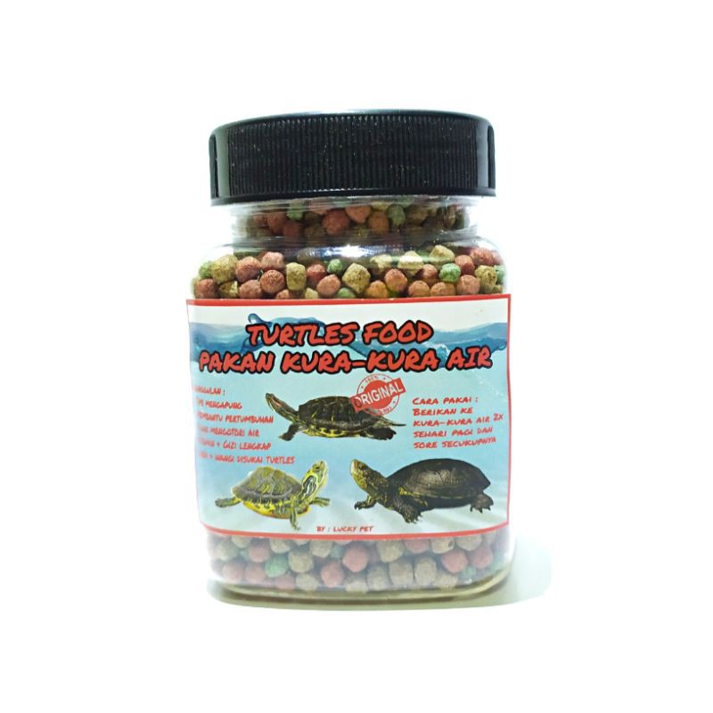 Makanan pelet pakan kura-kura air Brazil res dada merah turtle food reptil air pacman katak TERMURAH