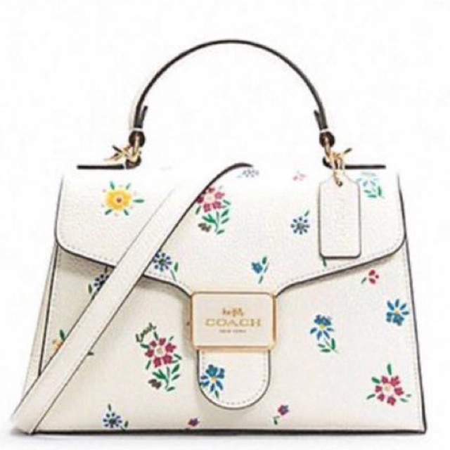 Coach Pepper Satchel Bag In Wild Meadow Print  (C4092)