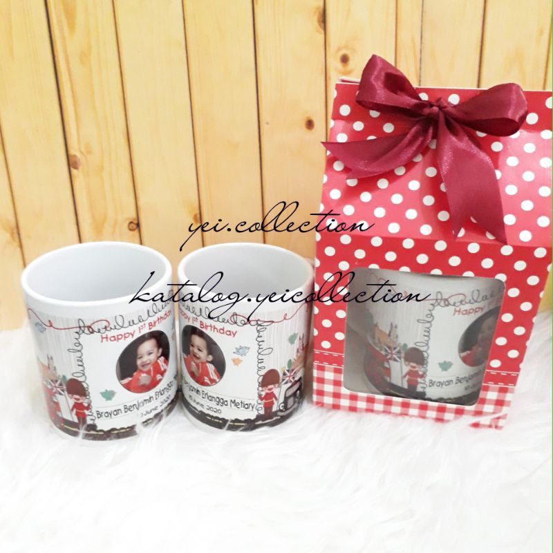 PRE ORDER - Souvenir Mug Custom – Hadiah Ulang Tahun, Bayi, Wedding, Aqiqah