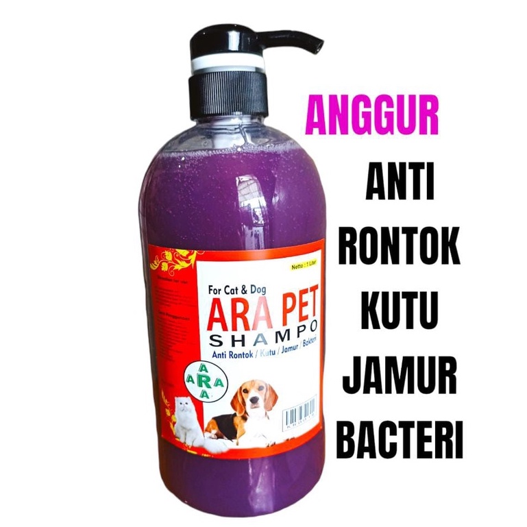 sikat karet dan shampo kucing &amp; anjing pump 1000 ml anti kutu/jamur/rontok/bakteri