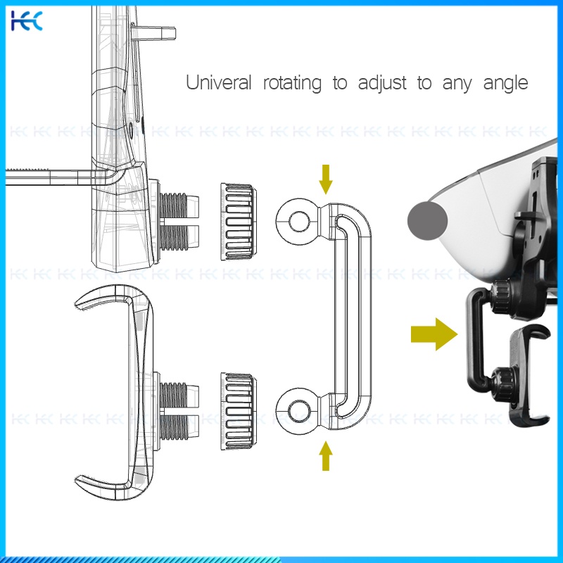 (Upgraded) Bracket Dudukan Handphone Gps Universal Rotasi 360 Derajat Untuk Kaca Spion Mobil