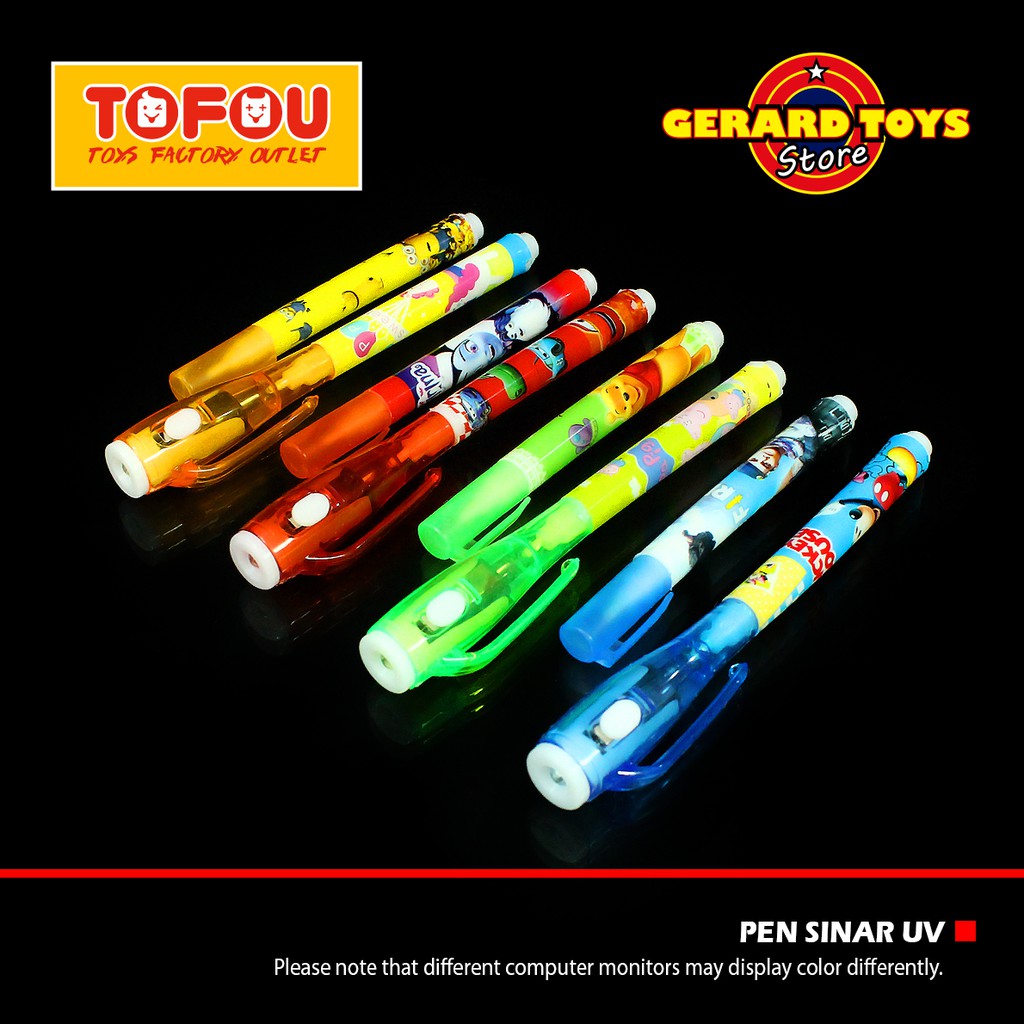 

Pulpen Contek Spidol Tinta Rahasia + Senter Sinar UV isi 2 MURAH KEREN