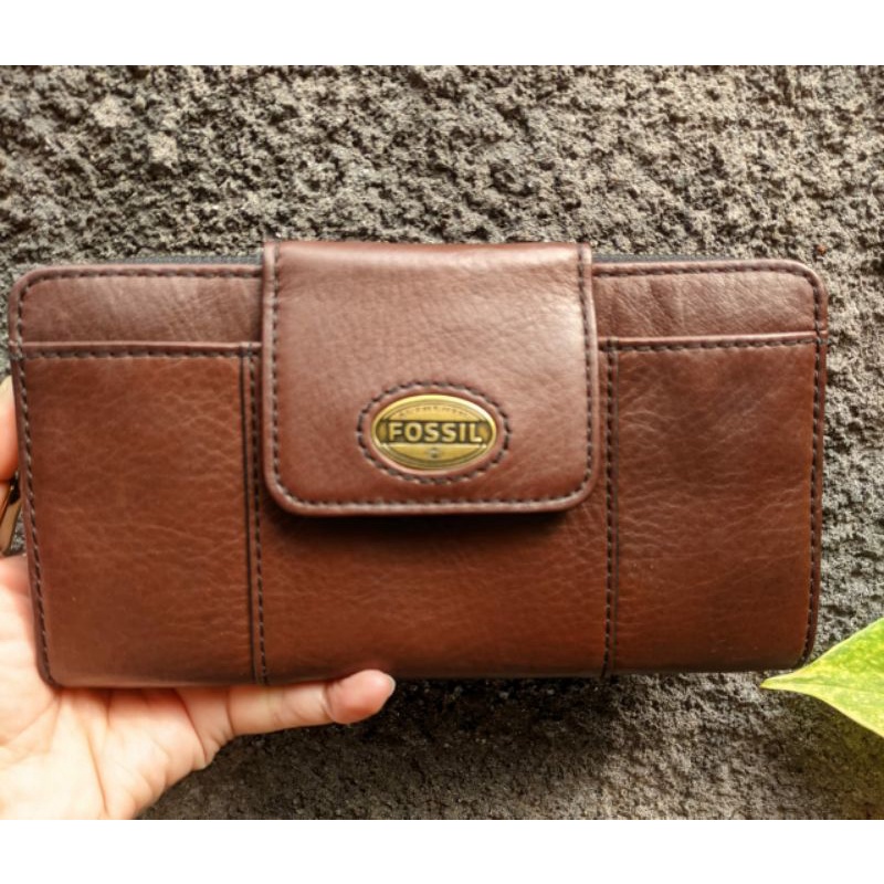 Preloved Dompet Fossil Explorer Brown VVGC