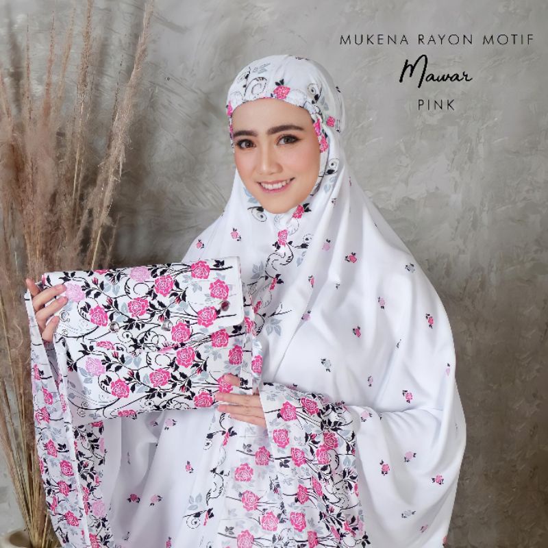 MUKENA DEWASA RAYON MOTIF MAWAR