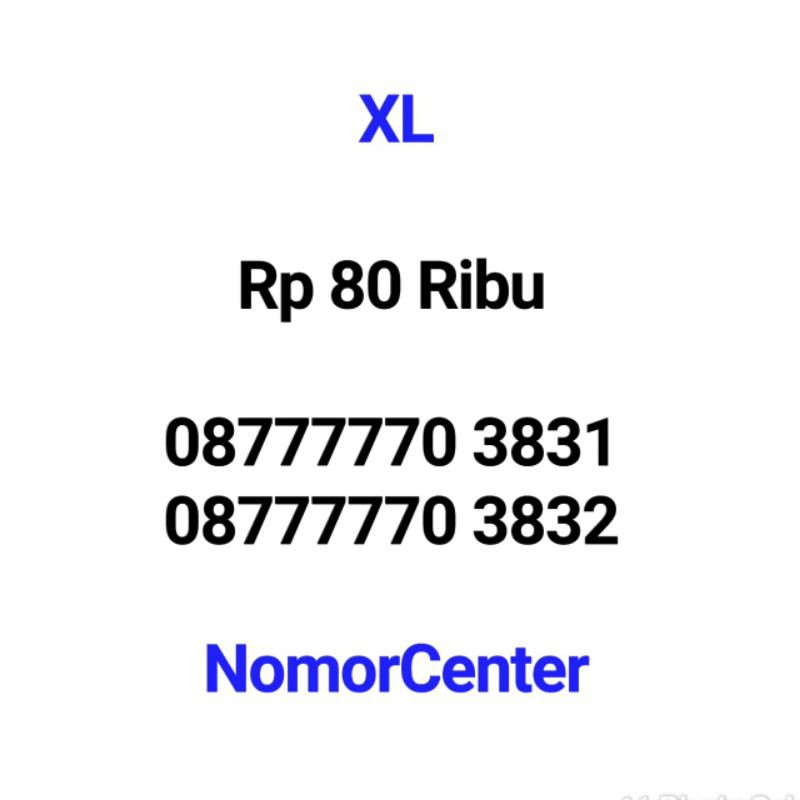 Nomor Cantik XL 7770 3831 Tengah Triple 777 Murah
