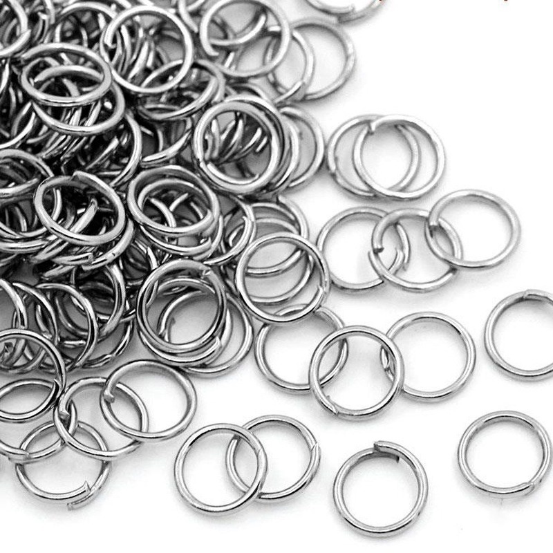 50pcs Ring Konektor Single Loop Ukuran 8mm Untuk Membuat Perhiasan