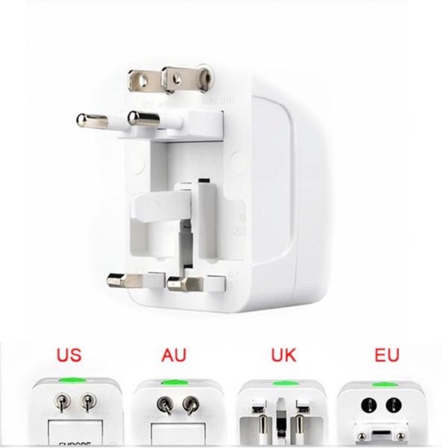 IMPORT Steker Universal Original Travel Colokan Power Adaptor Plug Universal Luar Negri