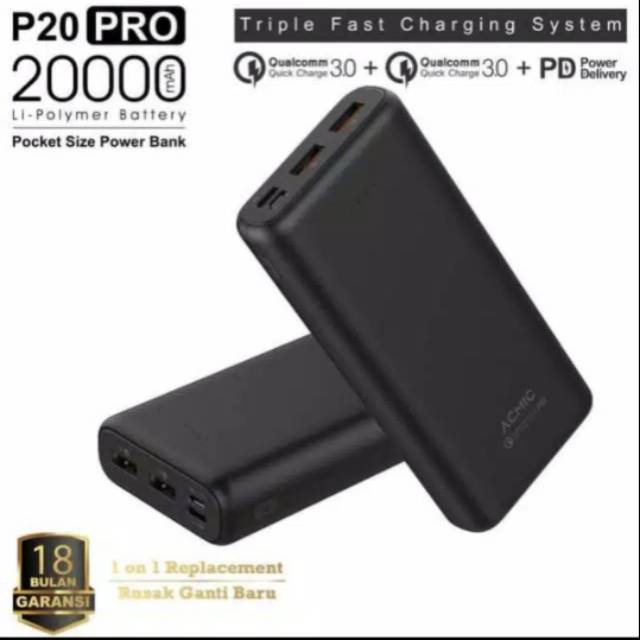 Powerbank Acmic P20 Pro 20000mah