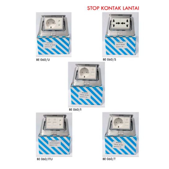 Stop Kontak Lantai Arde + 2 Pin Bosecom / Floor Outlet / Tanam / Stopkontak Bosecom Arde dan 2 Pin