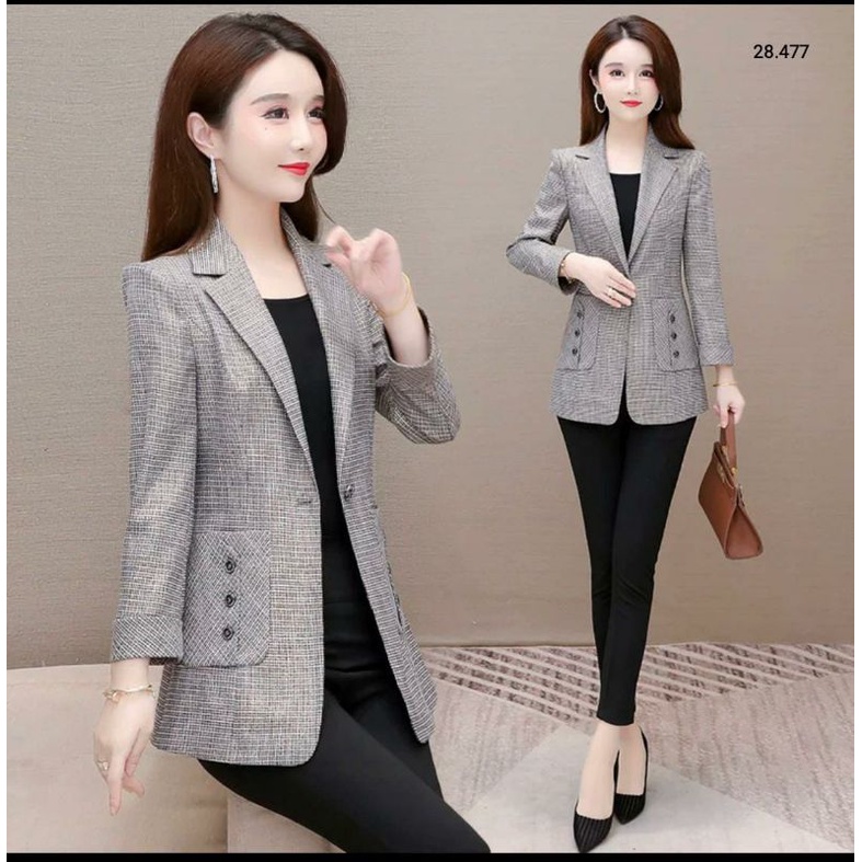 BLAZER SYAIRA KOTAK KECIL IMPORT