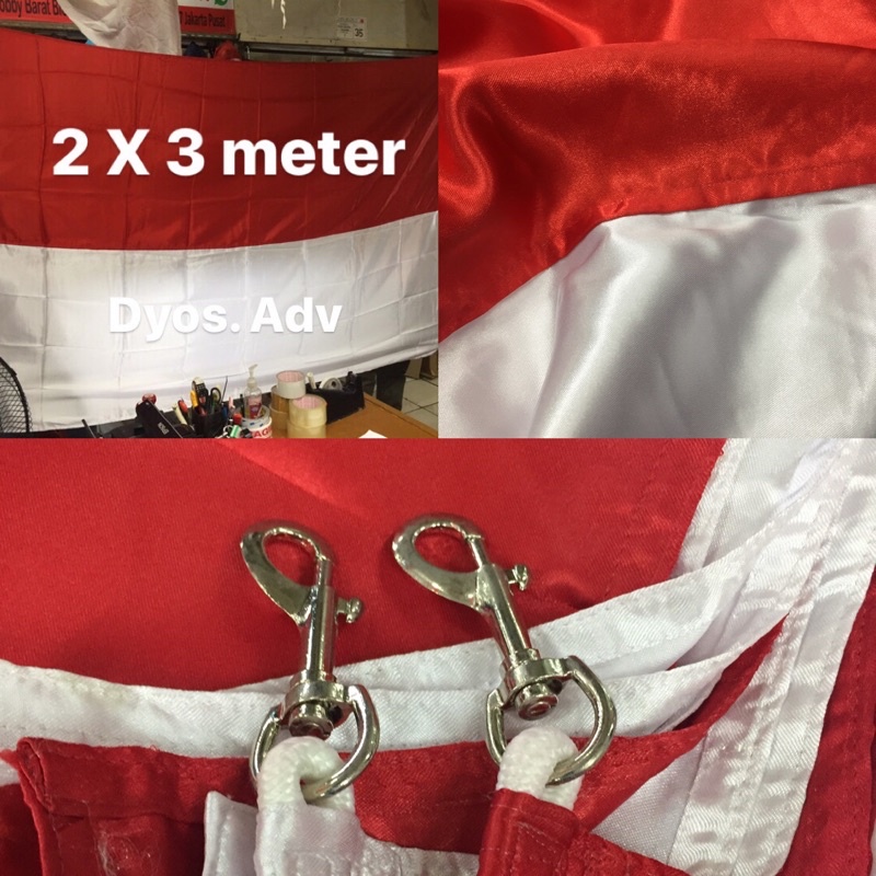 Bendera merah putih 2x3 meter (satin)