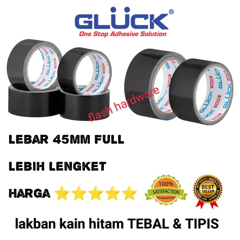 

Lakban kain hitam Cloth tape 4,5cm tebal dan tipis
