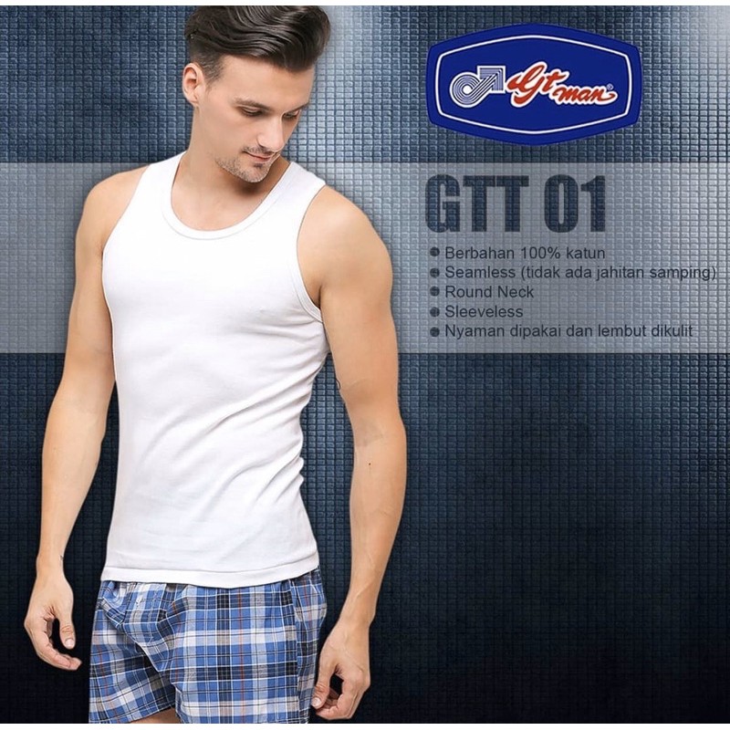 Tanktop | Yukensi Kaos Dalam Pria GTman GTT01 Bahan Katun 100%