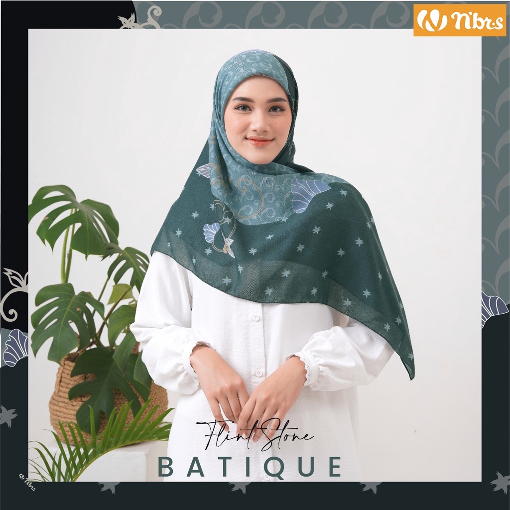 NIbras Hijab Batique Bahan Voal Hijab Segiempat Motif Casual outfit Modern by Nbrs bisa COD