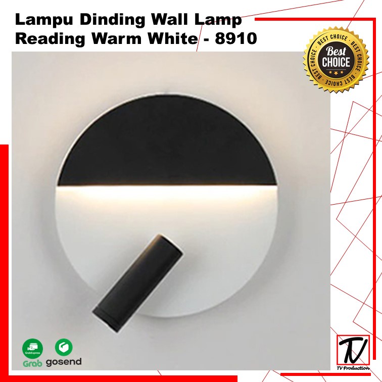 Lampu Dinding Wall Lamp Reading Warm White - Black