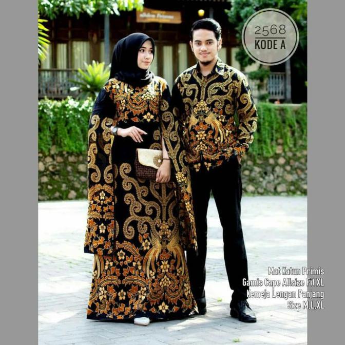 Couple Batik Gamis Lowo Seragam Batik Keluarga Modern Baju Batik Pesta
