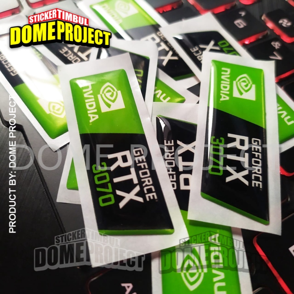 STIKER GEFORCE RTX 3070 STIKER RESIN 3D LENTUR STIKER OUTDOOR