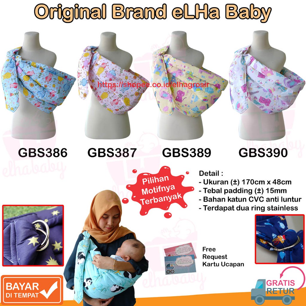 Gendongan Samping Motif :Lucu Kado Bayi Baby Gift Set Gendongan Bayi eLha Baby