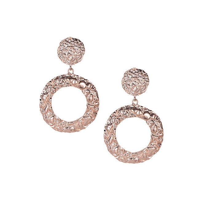 LRC Anting Tusuk Fashion Alloy Round Hollow Earrings F3290X