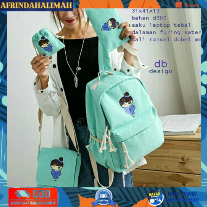 

TERBARU, TERMURAH- TAS SEKOLAH RANSEL SET 4in1 GROSIR TAS MURAH