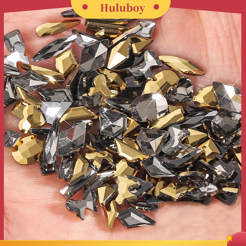 Huluboy Huluboy♡ 100 Pcs Perhiasan Berlian Imitasi Bentuk Phantom Aurora Untuk Dekorasi Kuku Wanita