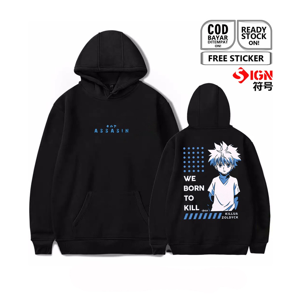 HOODIE KILLUA ZOLDYCK HUNTER X HUNTER GON FREECSS ASSASIN ANIME MANGA KARTUN JEPANG ANIME JEPANG SIG