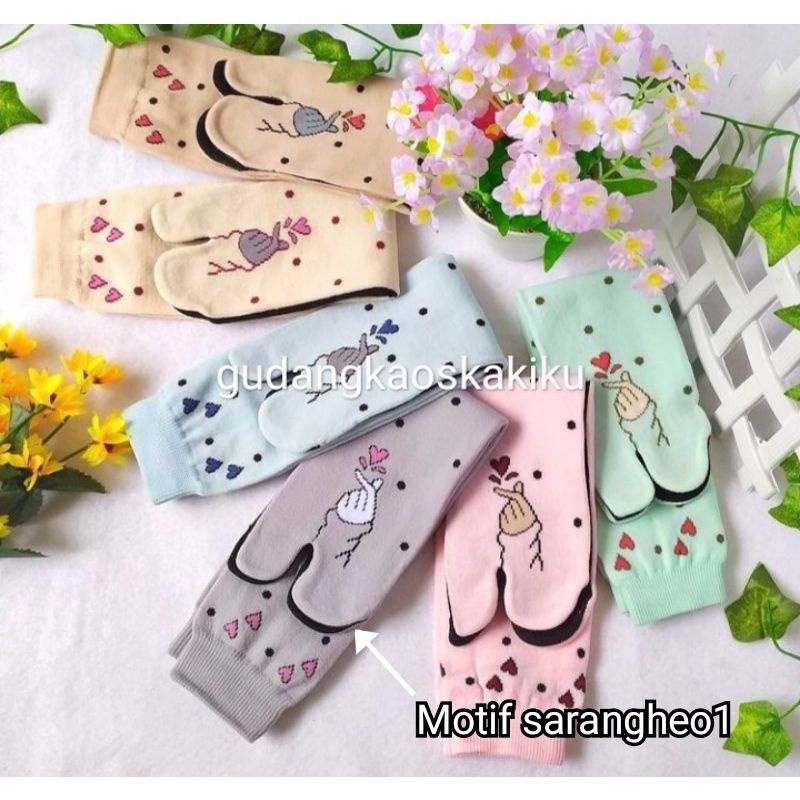 KAOS KAKI JEMPOL MOTIF SARANGHEO MUSLIMAH PANJANG MURAH TAPAK HITAM-2