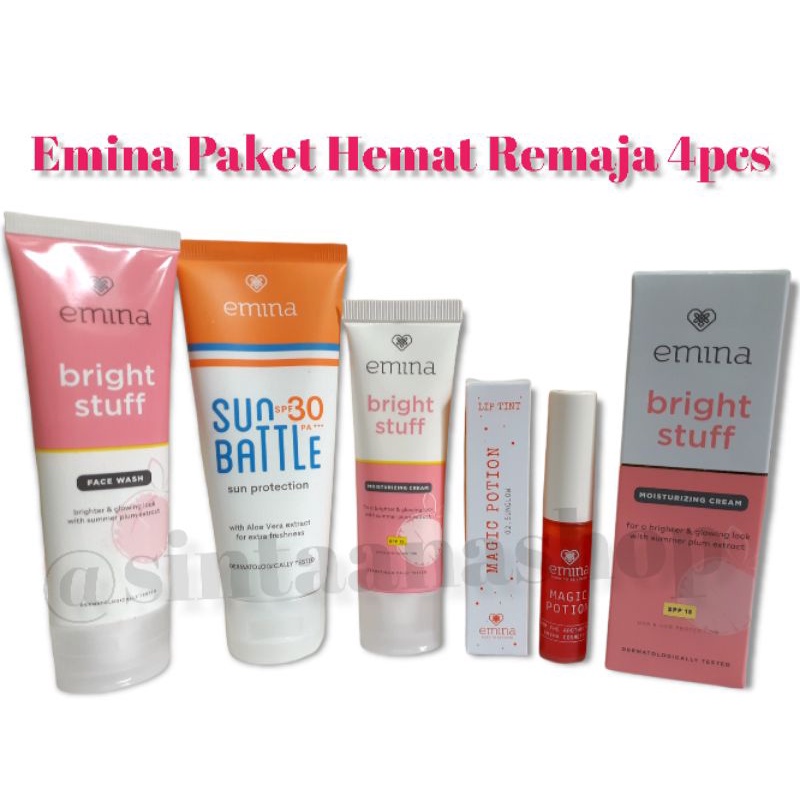 Emina Bright Stuff Paket Hemat | Emina Paket Skincare | Emina Magicpotion Liptint