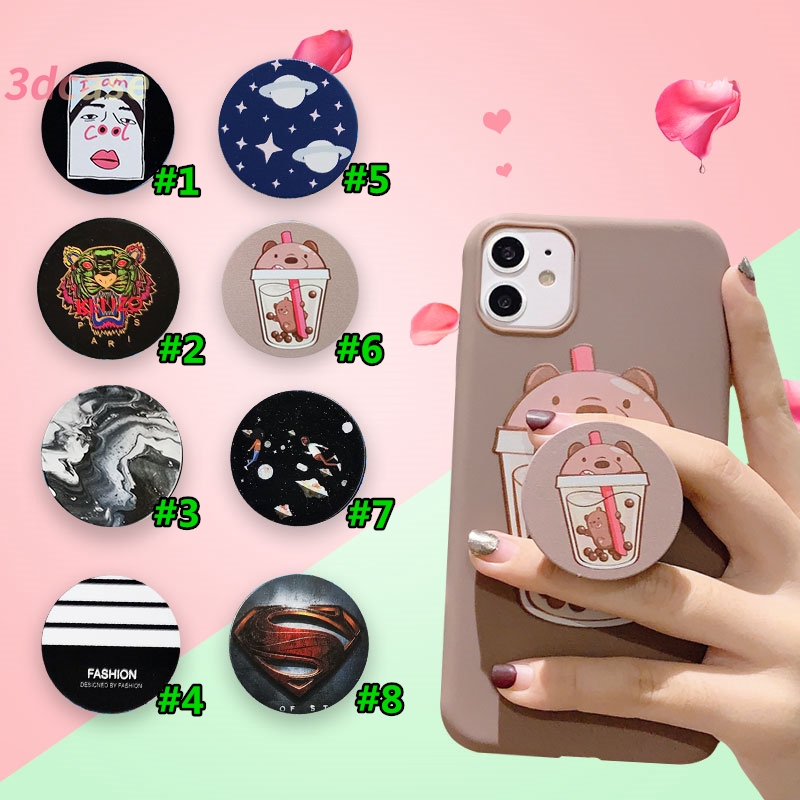 Popsocket INS Cartoon Cute Lucu Simple Stripe Kawaii Tiger Starry Sky Pattern Phone airbag Stand Finger Holder Mobile Stand