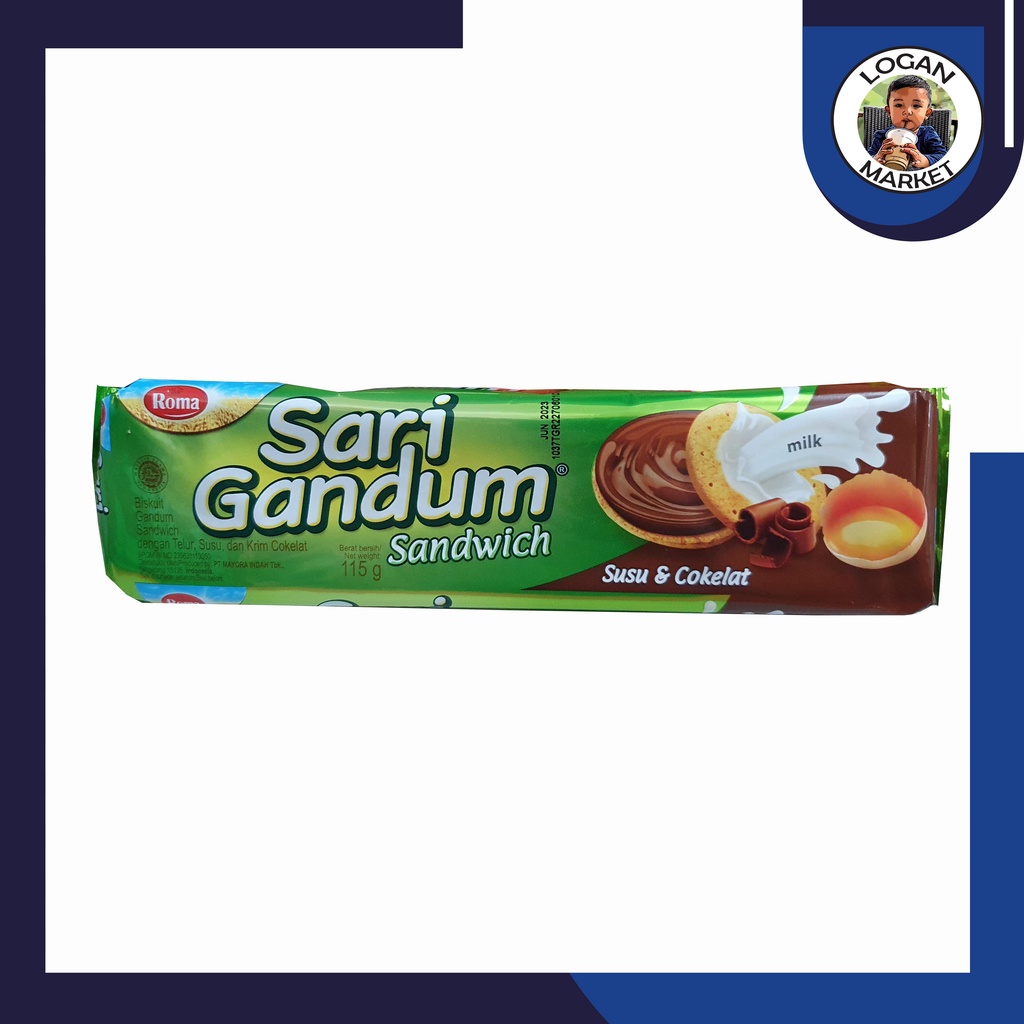 Roma Sari Gandum Sandwich Coklat 109gram 109 gram