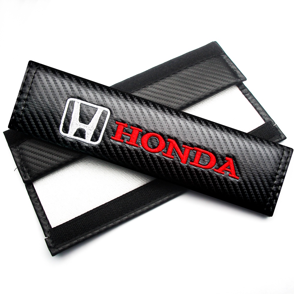 2pcs Cover Sabuk Pengaman Mobil Bahan Carbon Fiber Untuk Honda Mugen Power City Civic BRV Jazz Crv Hrv Fit odyssey