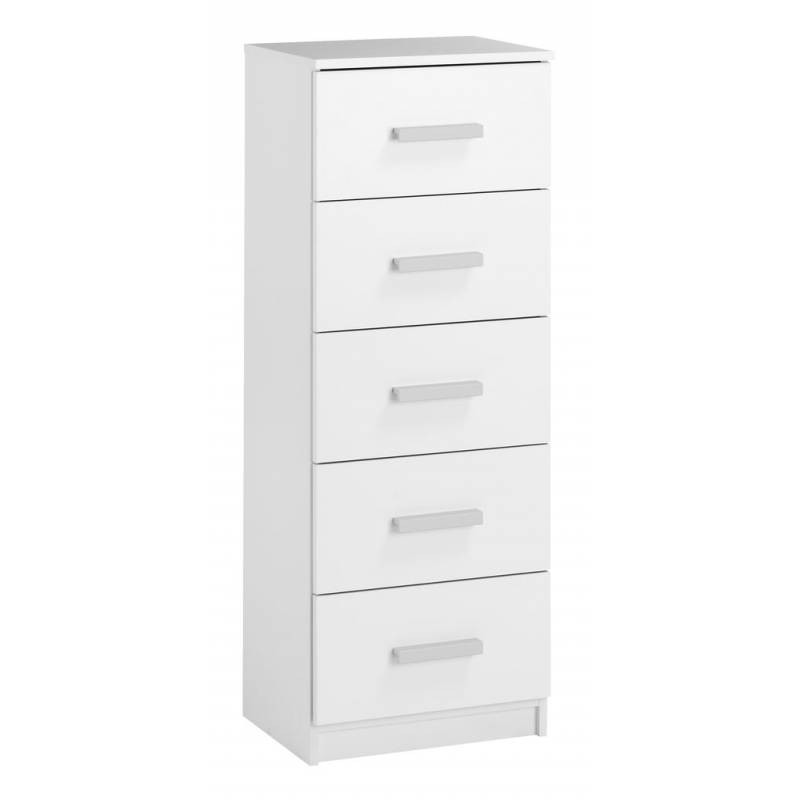 Jysk Lemari Laci Chest 5 Drawers Slim Kabdrup 41x35x108cm White Shopee Indonesia