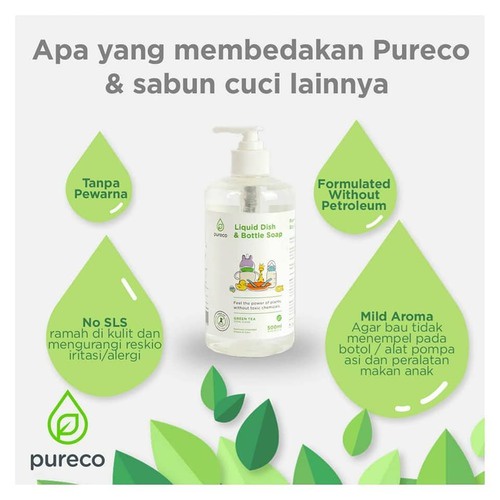 Pureco Liquid Dish &amp; Bottle Soap | Sabun Pembersih Botol