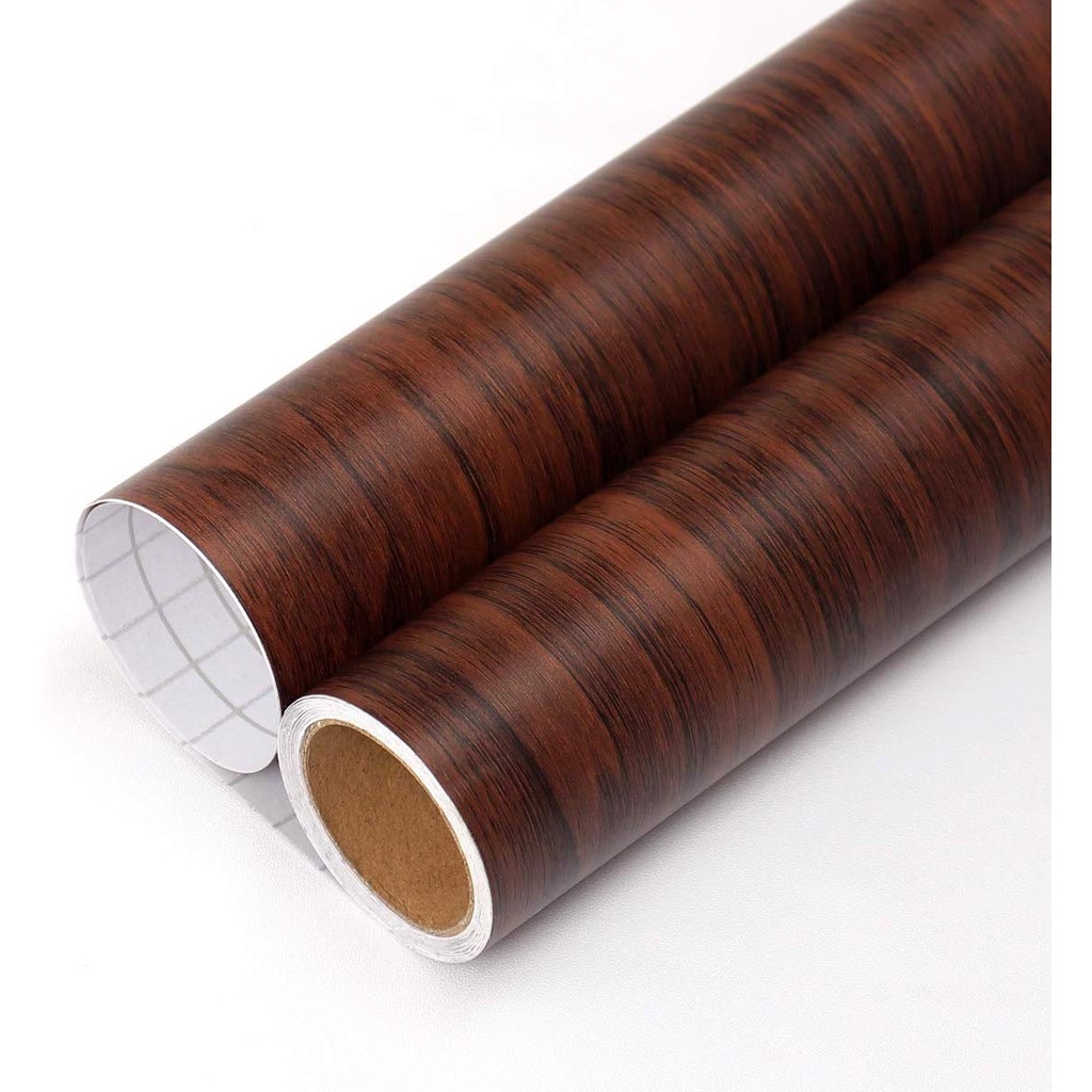 PROMO - WALLPAPER STIKER DINDING BAHAN PVC PREMIUM HIGH QUALITY KODE GH MOTIF Motif Kayu Coklat Polos Berserat Ukuran 45Cm X 10Meter