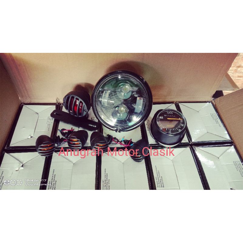 Paket lampu LED motor daymaker set sen gril stopan grill japstyle gl tiger scorpio thunder custom