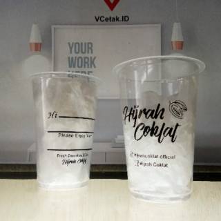 Order es kopi kocok cup pp uk 16oz  plus sablon Shopee 