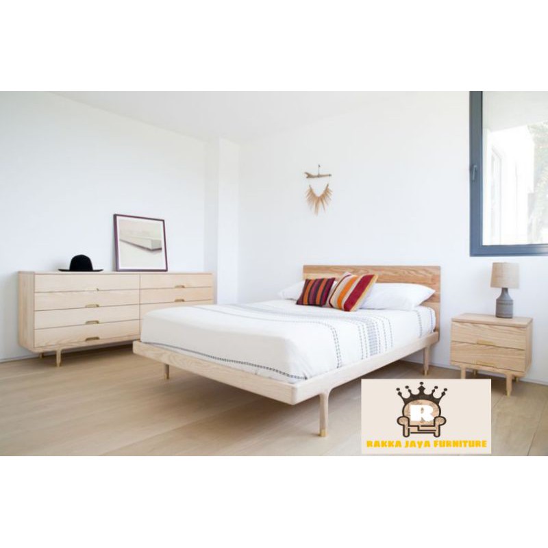 SET DIPAN JATI MINIMALIS ELEGAN/SET TEMPAT TIDUR FULL JATI MINIMALIS