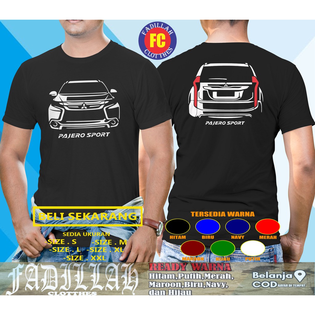 Kaos Mobil Pajero Sport Front Rear Baju Otomotif