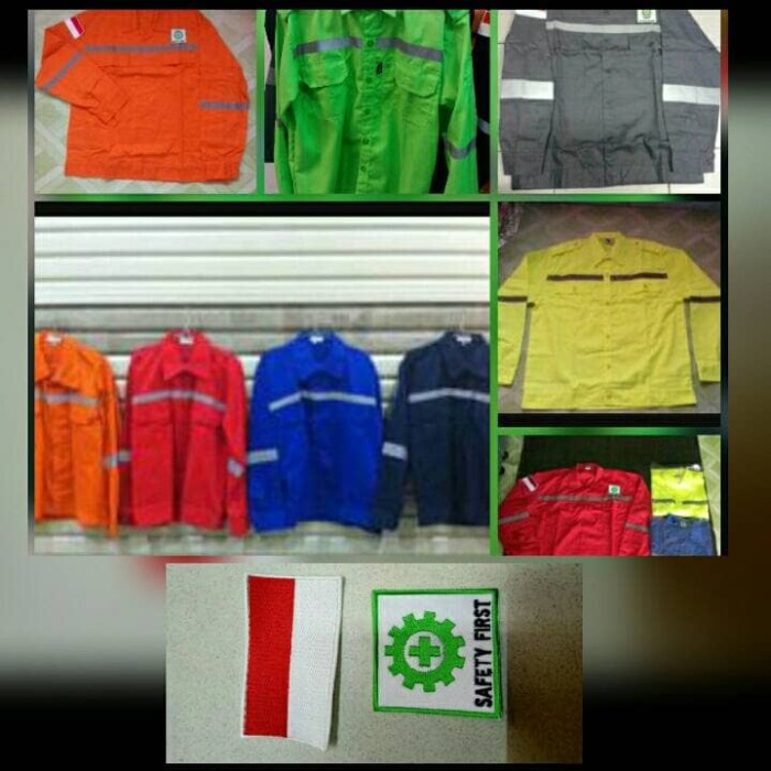 BAJU SAFETY SCOTLET SATU + LOGO MERAH MERAH PUTIH/K3