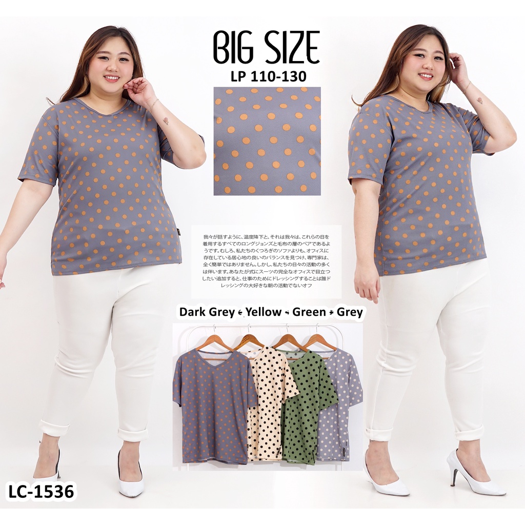 Kaos Oblong Wanita Kaos Wanita Jumbo Big Size Atasan Wanita Motif Polkadot