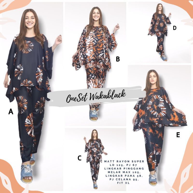 SETELAN WANITA/SETELAN TUNIK DRESS EMIRA/ SET JUMBO/ONE SET WAKA WAKA