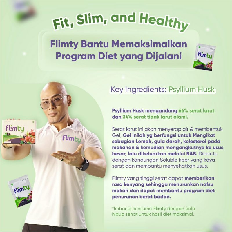 Flimty Fiber | Detox | Antidioksidan minuman serbuk diet pelangsing rasa blackcurrant / raspberry - 1 box isi 16 sachet