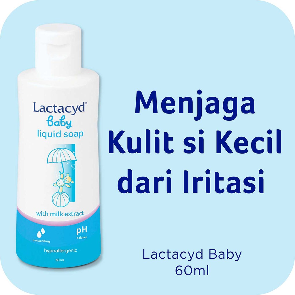 LACTACYD BABY MURAH LIQUID SOAP 60ML CLEANSING &amp; MOISTURIZING WITH MILK EXTRACT SABUN CAIR BAYI GENTLE CARE EXTRA MILKY