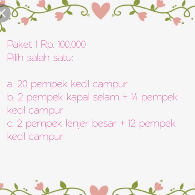

Paket 1, pilih salah satu: a/b/c