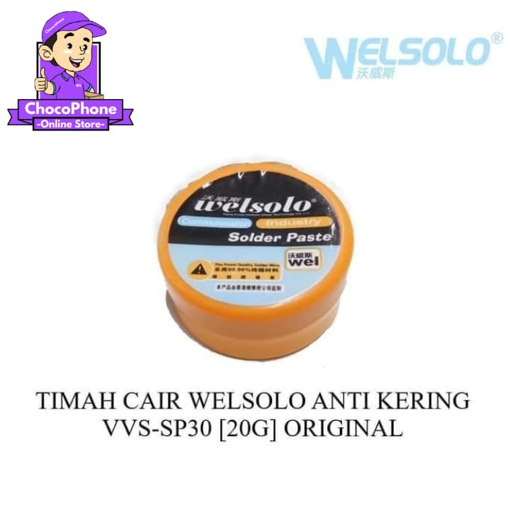 Timah cair Welsolo anti kering VVS-SP30 20G pasta solder Original