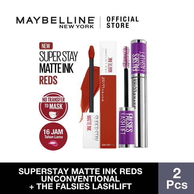 Maybelline The Falsies Lash Lift Mascara + Superstay Matte Ink Liquid Lipstick - Unconventional