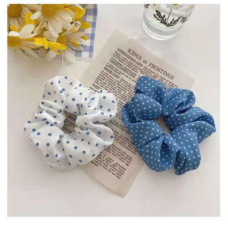 EMMAS MART Ikat Rambut Cepol Kunciran Scrunchie Blue Sky