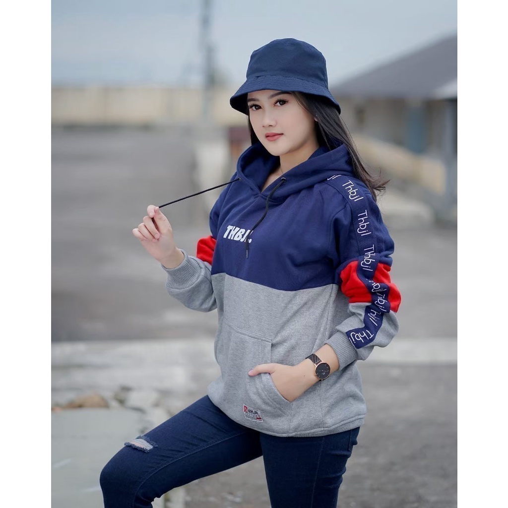 Sweater Hoodie Wanita Distro Flece Tebal Sweatshirt Original